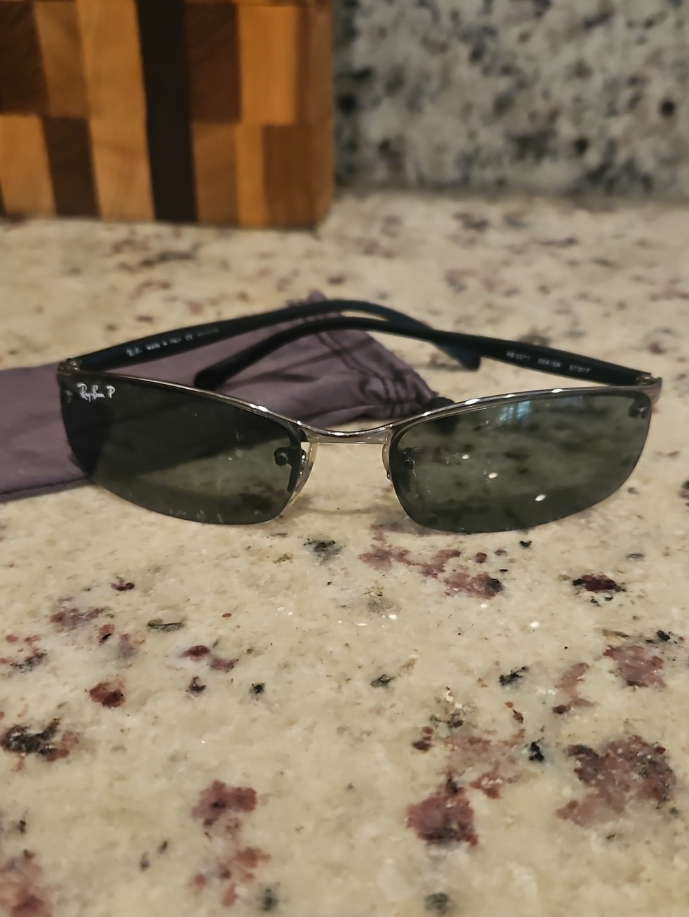 Ray-Ban Silver Frame Sunglasses with Smoke Gray Lenses